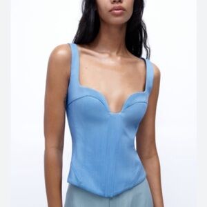 Zara Light Blue Corset Top